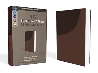 NIV, Super Giant Print Reference Bible, Leathersoft, Brown, Red Letter, Comfort Print