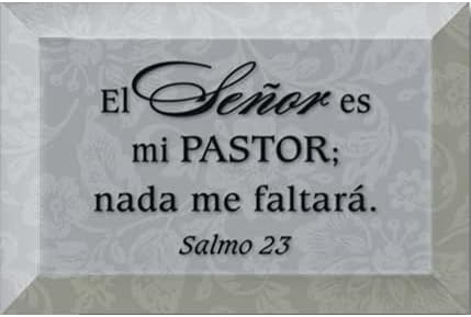 El Señor Es Mi Pastor - Psalm 23-The Lord is my Shephard - Inspirational Saying in Spanish 4"x6" Glass Plaque