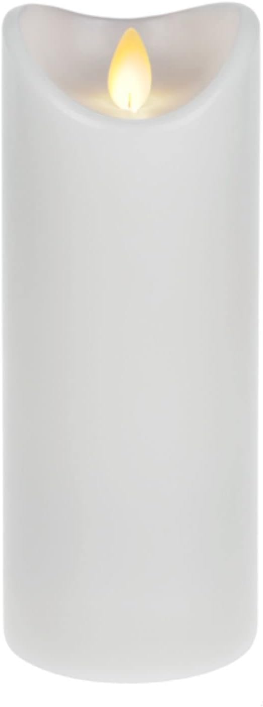 Remote Ready With Built-In Timer Bright White 3 x 8 Wax LED Pillar Candle
