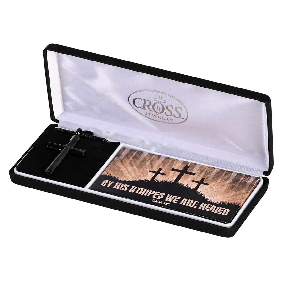 Necklace By His Stripes Mens Cross