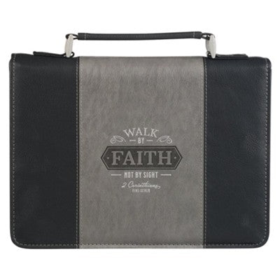 Walk By Faith Bible Cover, Two-tone, Large