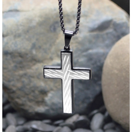 Cross Diamond Plate Necklace