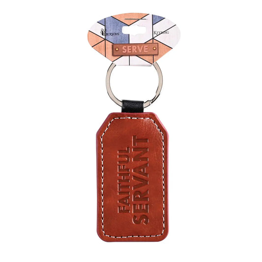 Faithful Servant Faux Leather Keyring