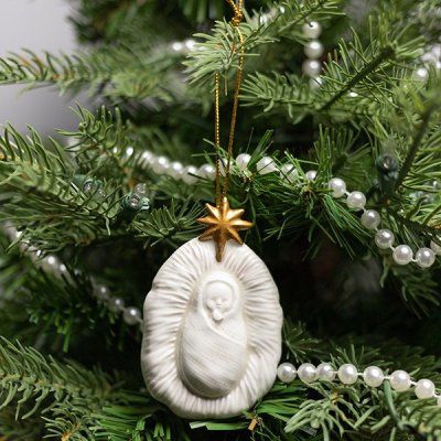 Babe in a Manger Ornament