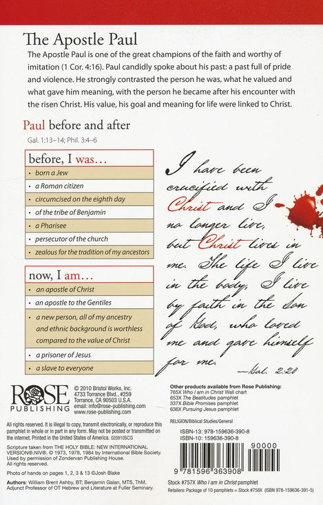 Who I Am in Christ, Pamphlet