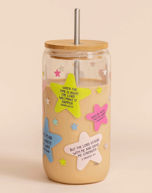 Bible Verse Glass Can
