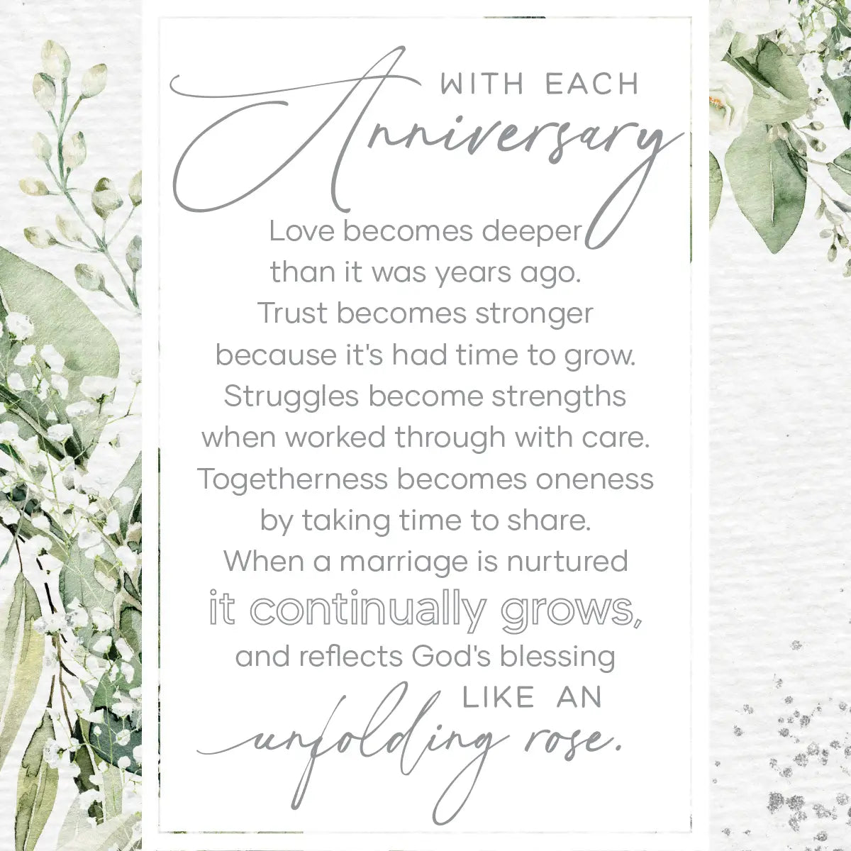 With Each Anniversary - Everyday Plaques 6X9