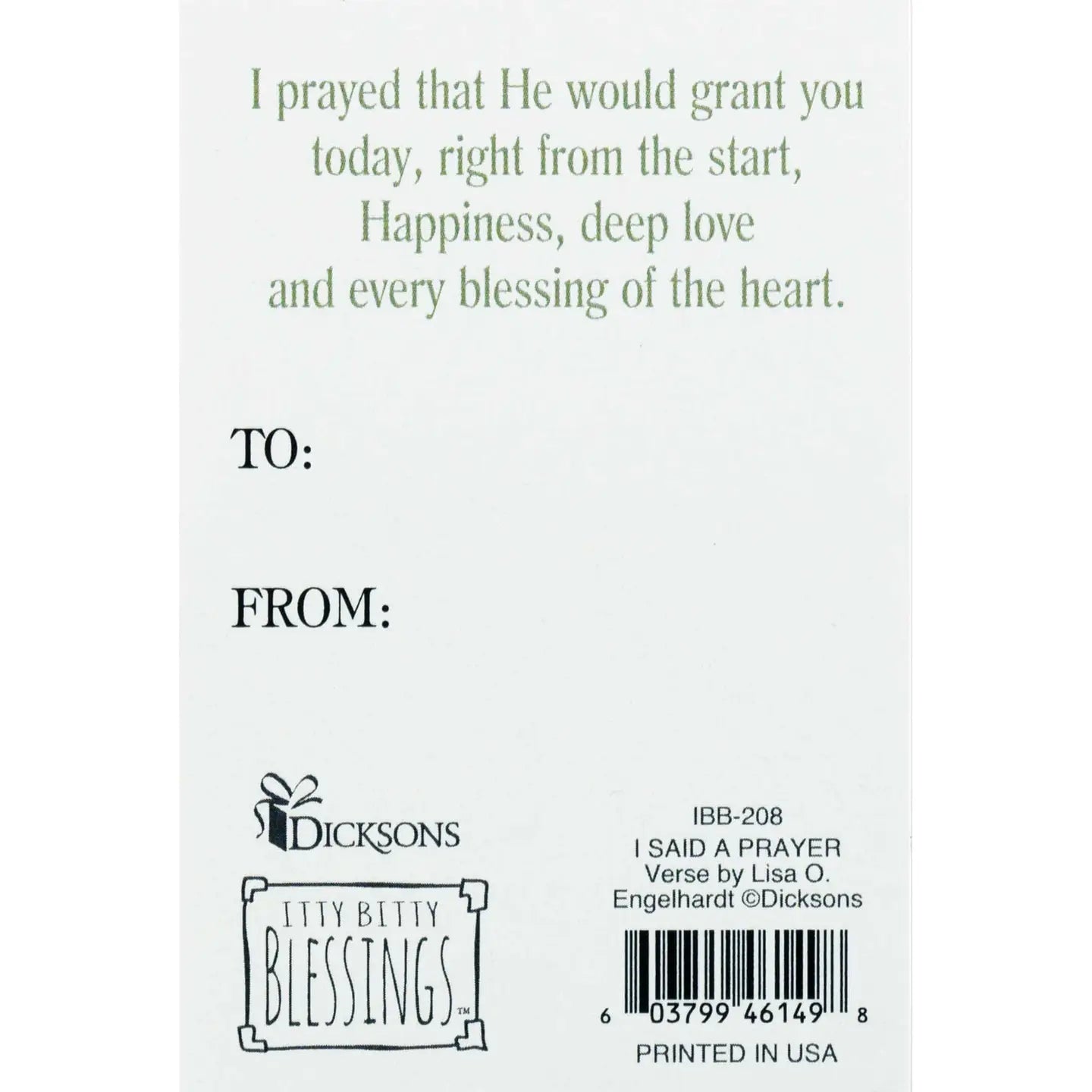 I Said A Little Prayer Itty Bitty Blessings Card