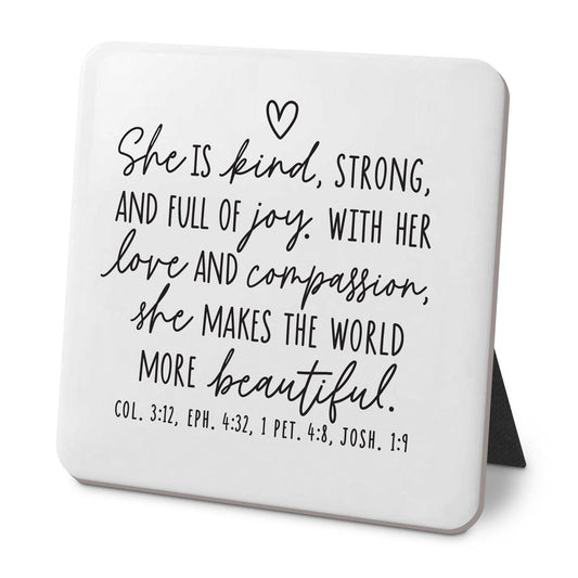 Desk Plaque She Is Kind And Strong