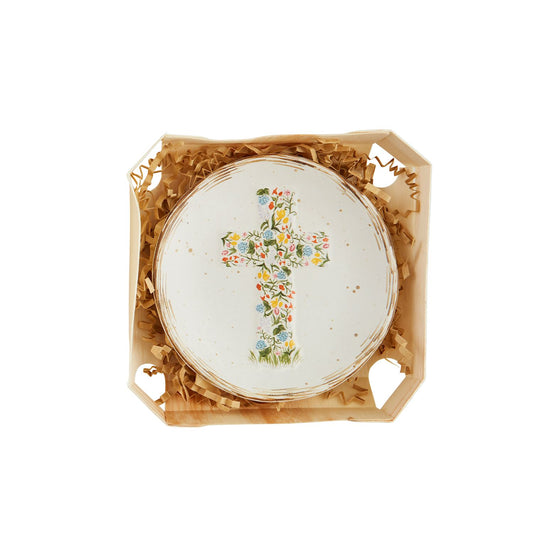 Flower Cross Boxed Trinket Dish