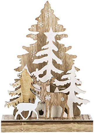 Laser Cut Light Up Christmas Tree and Reindeer Figurine