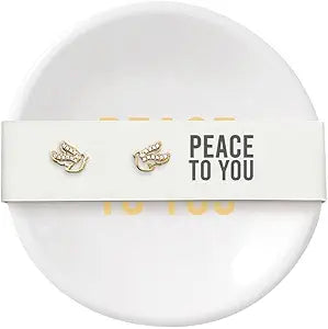 Ceramic Ring Dish & Earrings - Peace to You
