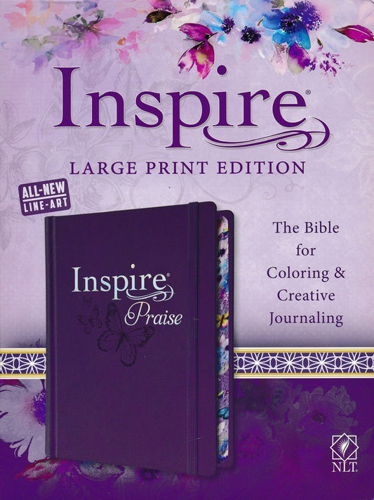 Nlt Inspire Praise Bible/Large Print-Purple Hardcover