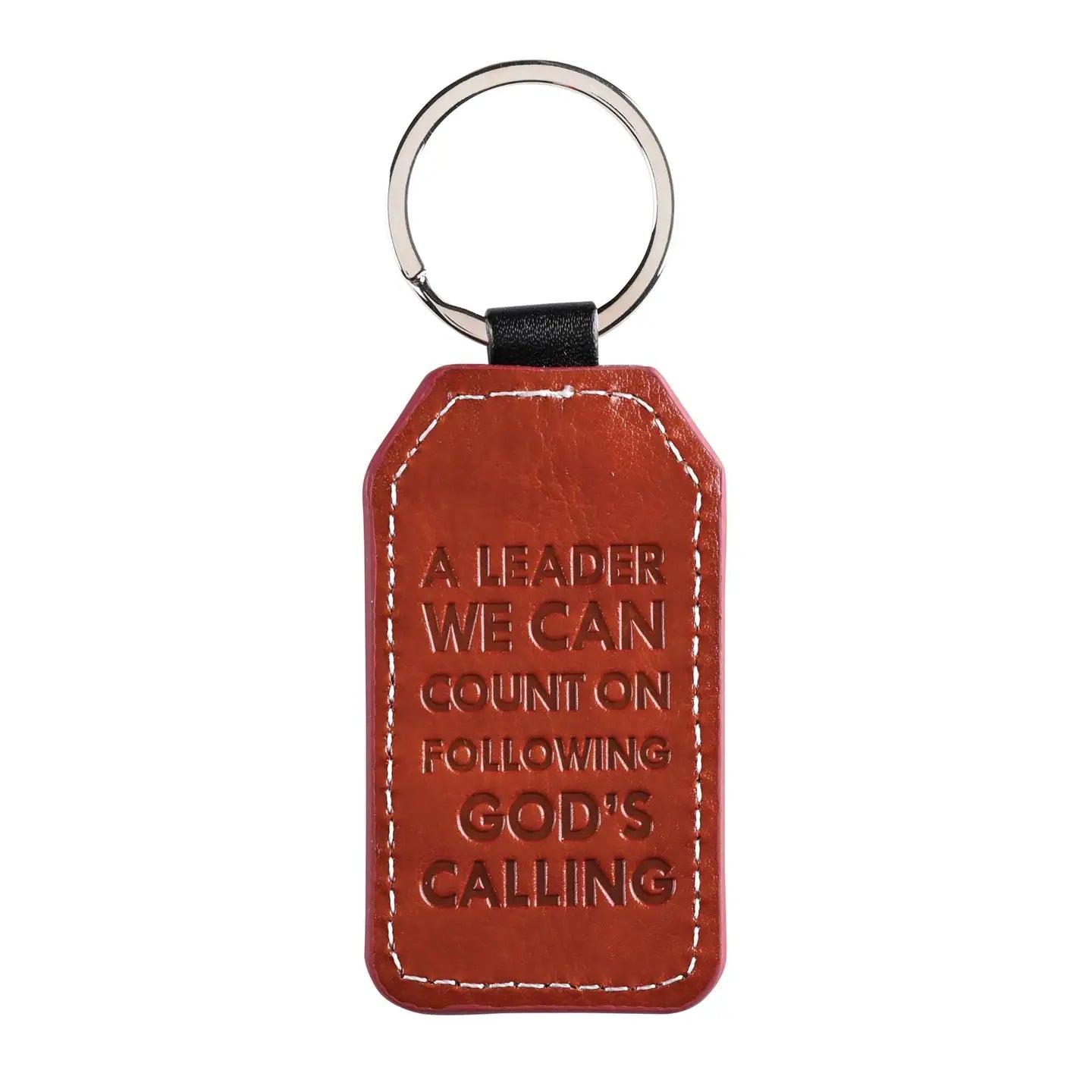 Faithful Servant Faux Leather Keyring