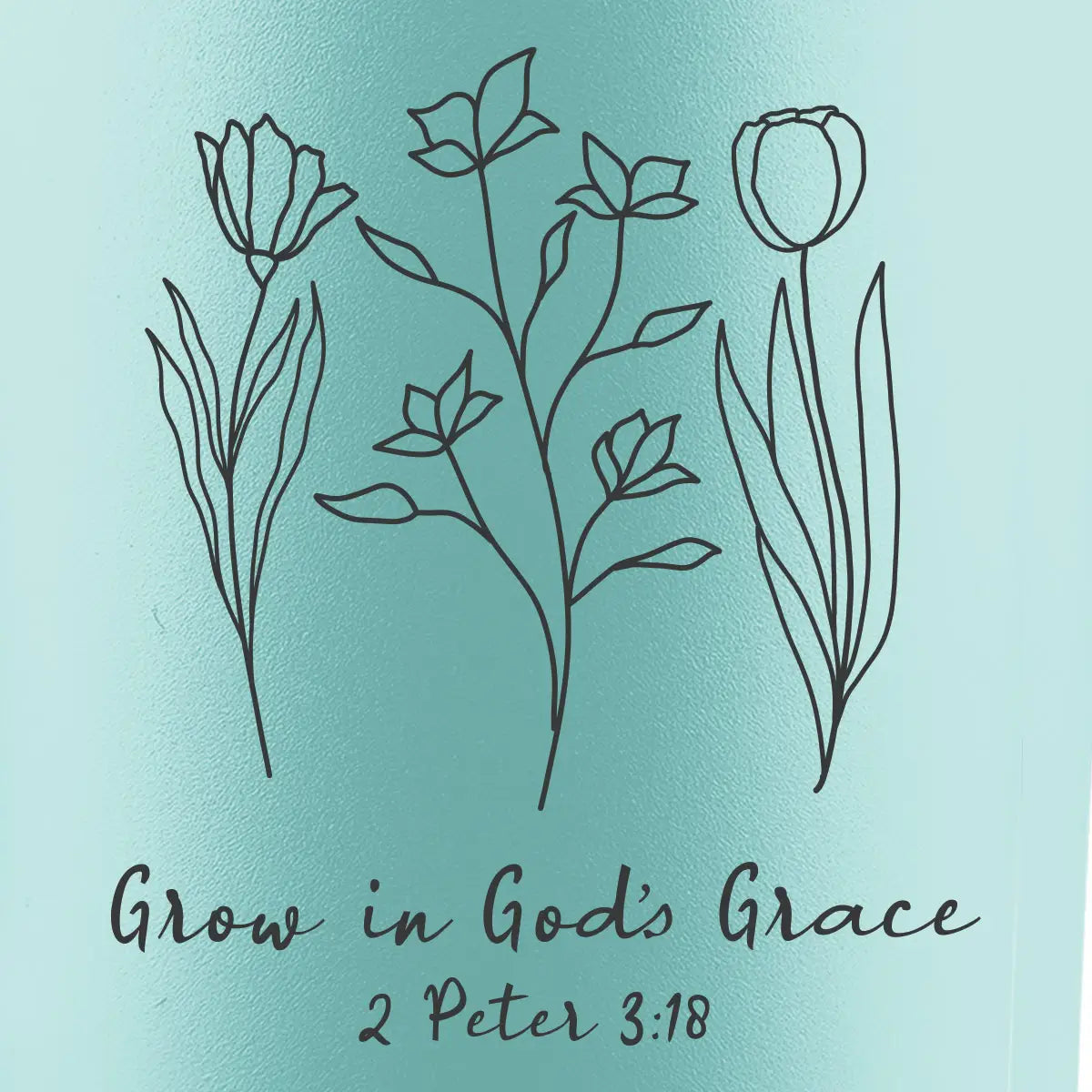 Kerusso 40 oz Stainless Steel Mug with Straw Grow in Grace