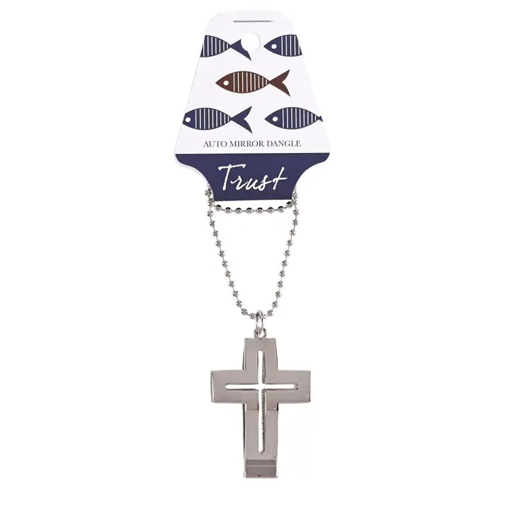 Auto Dangle Silver Fish Cross Trust Card
