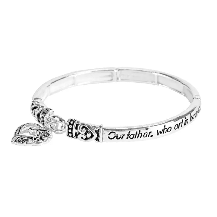Bracelet Lords Prayer Scroll Heart Tile