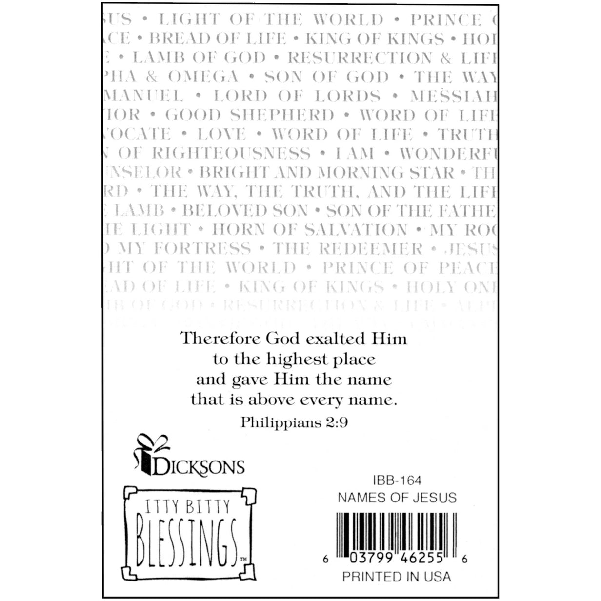 Names of Jesus Ittty Bitty Blessings Card