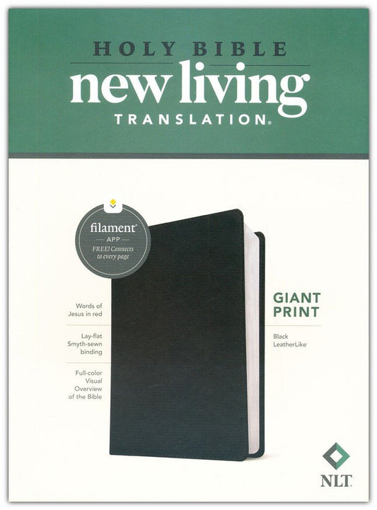 NLT Giant Print Bible, Filament-Enabled Edition (LeatherLike, Black, Red Letter)