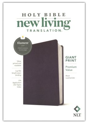 NLT Giant Print Premium Value Bible, Filament Enabled (LeatherLike, Black)