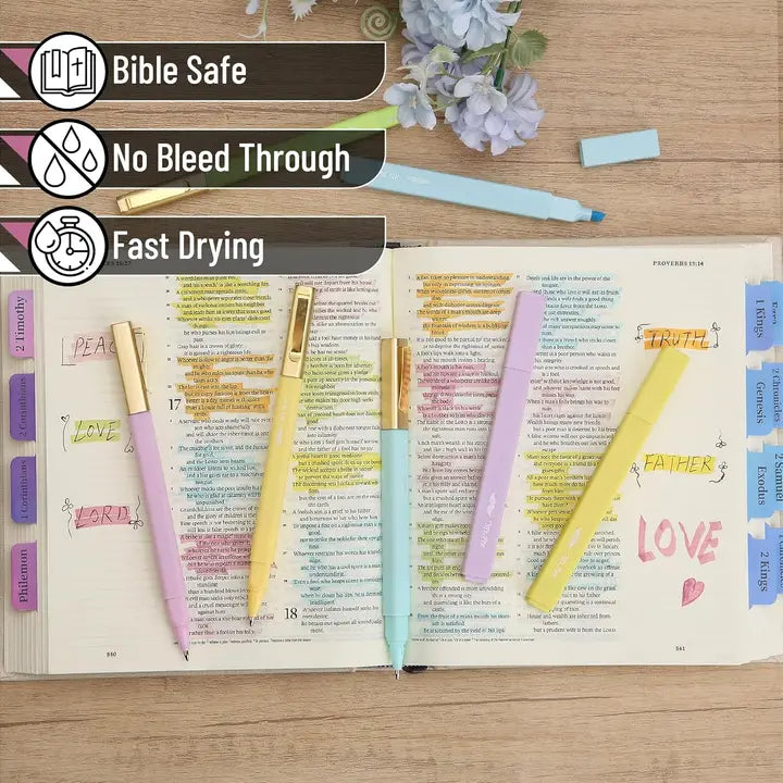Bible Safe Pastel Highlighters Set