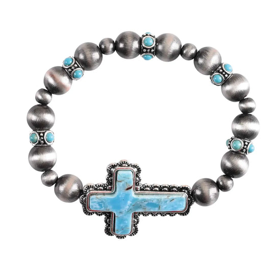 Stretch Bracelet Western Navajo Gray