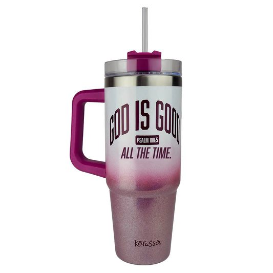 Kerusso 30 oz Stainless Steel Mug with Straw God Is Good