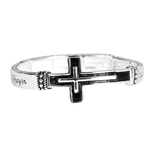 Stretch Bracelet Antiqued Lords Prayer