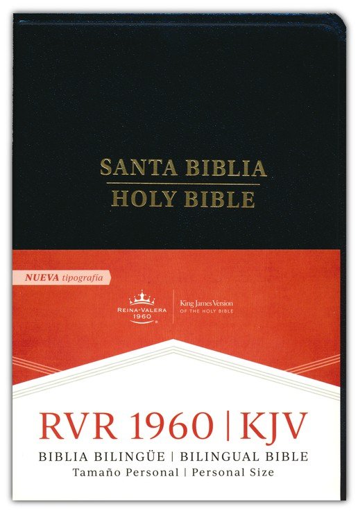 RVR 1960/KJV Biblia bilingue tamano personal, negro imitacion piel (Personal Size Bilingual Bible)