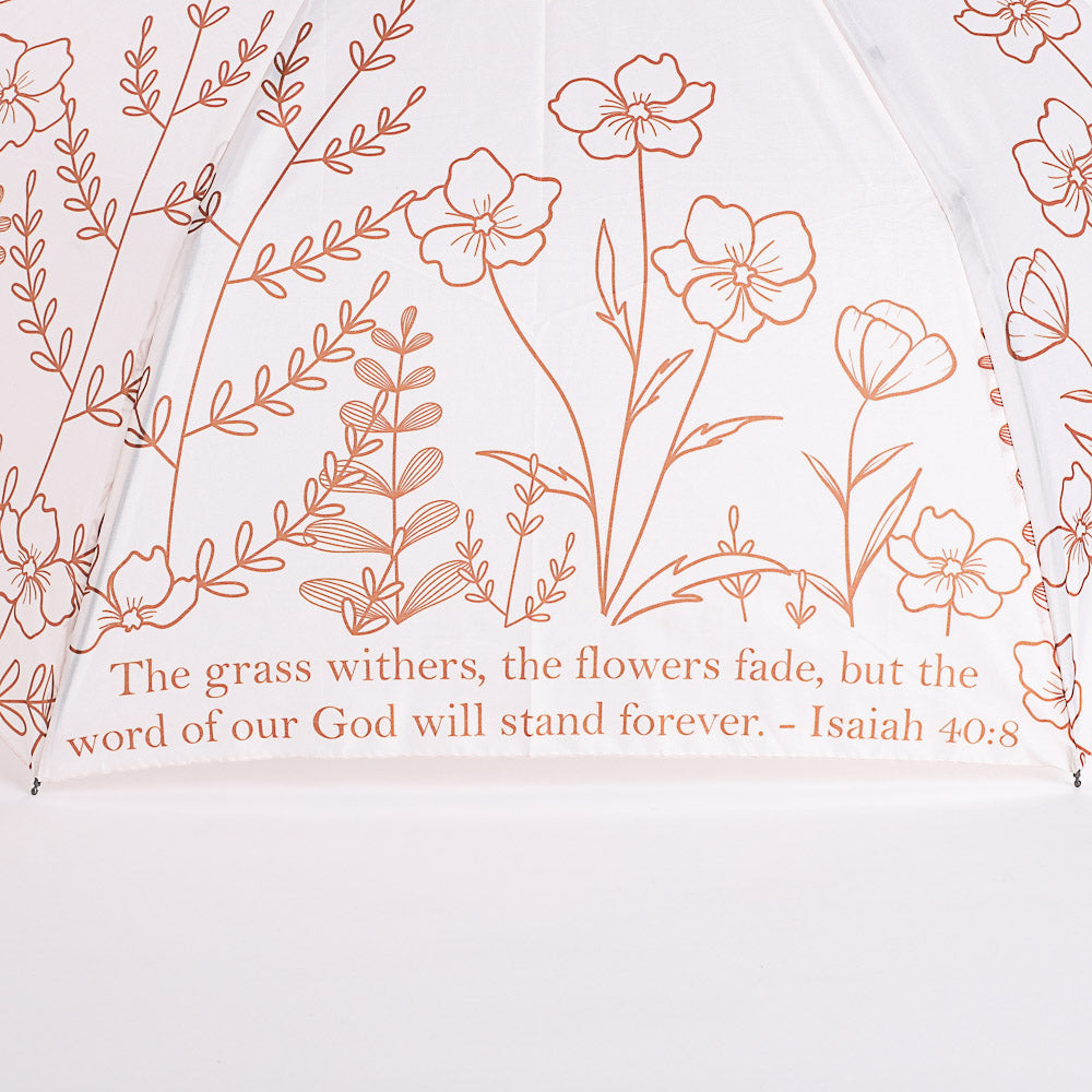 Isaiah 40:8 Wildflowers Compact Umbrella