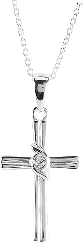 Box Cross Silver-Plated Necklace, 18" Chain