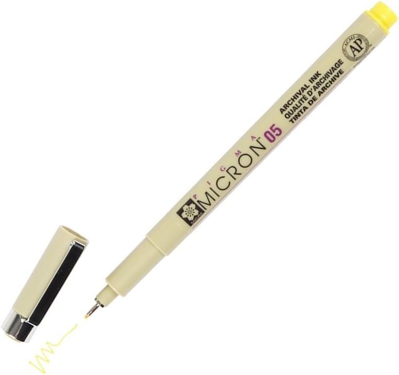 Pigma Micron Pen .45mm: Yellow