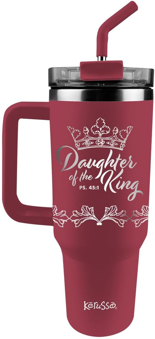 Kerusso 40 oz Stainless Steel Mug with Straw Daughter