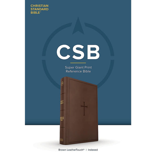CSB Super Giant Print Reference Bible-Brown Leathertouch Indexed