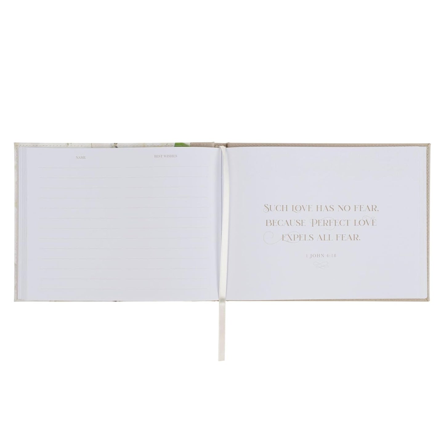 Love Ivory Faux Leather Medium Guest Book