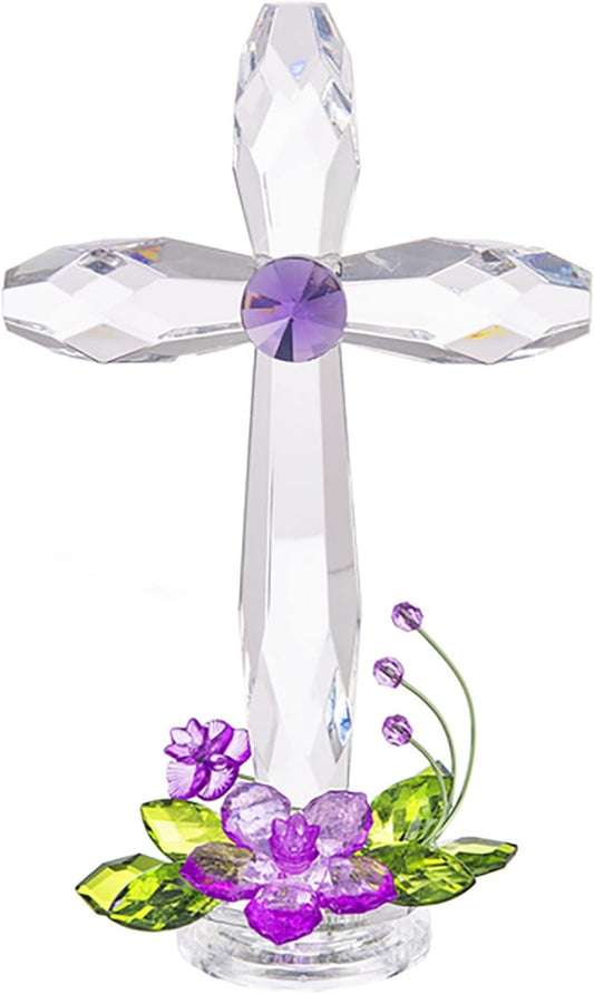 Standing Floral Cross, Purple