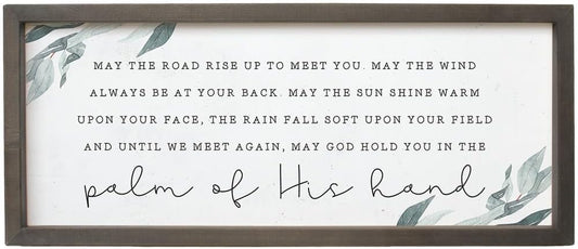 The Palm of His Hand, 10x24 inch Wood Sign