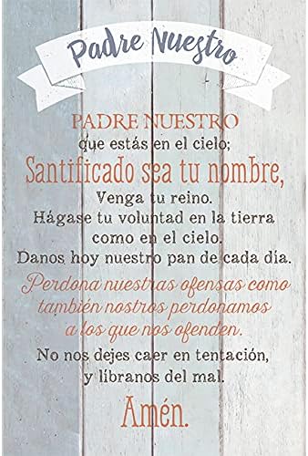 Padre Nuestro - Lord's Prayer - Inspirational Saying in Spanish 6x9 Wood Plaque