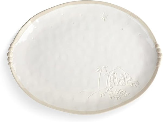 Holy Family Classic White 17.5 x 13 Inch Ceramic Serving Plate Platter