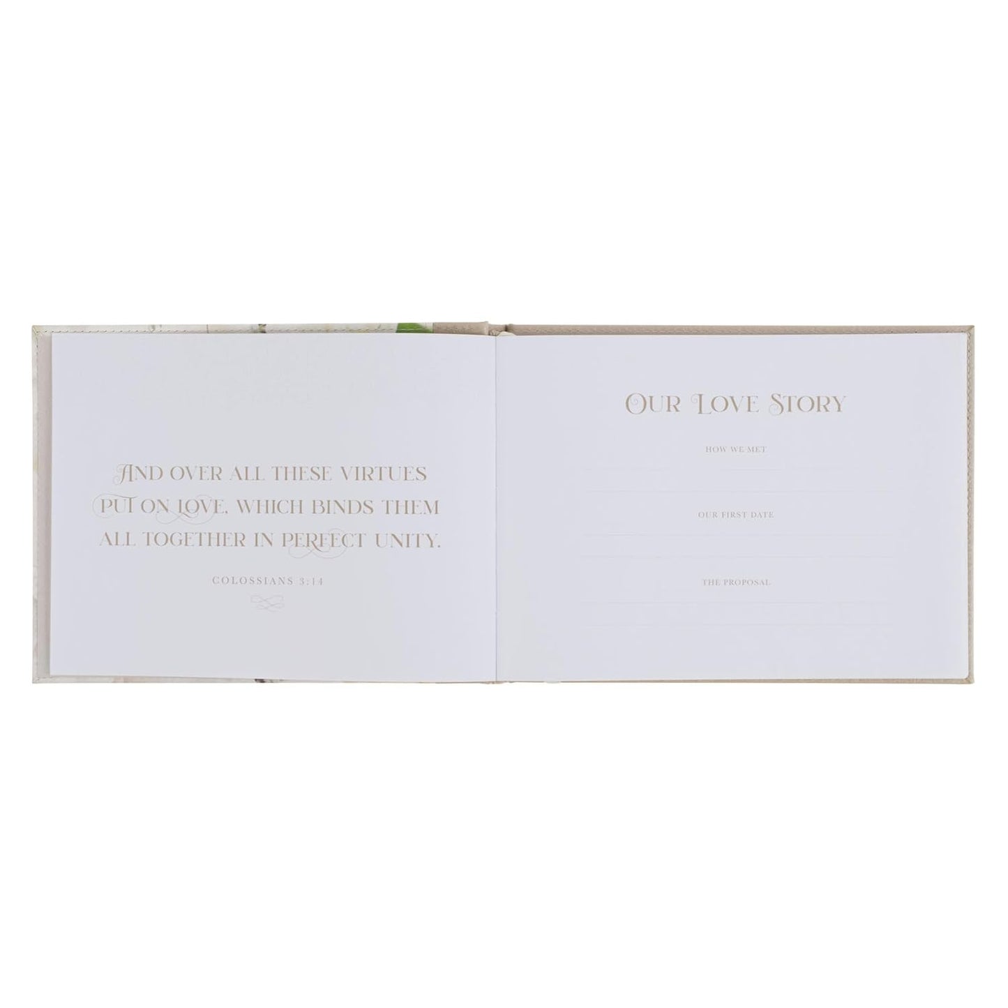 Love Ivory Faux Leather Medium Guest Book