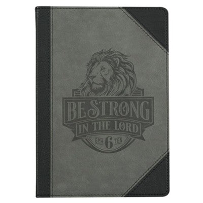 Strong in the Lord Black/Gray Lion Journal - Ephesians 6:10
