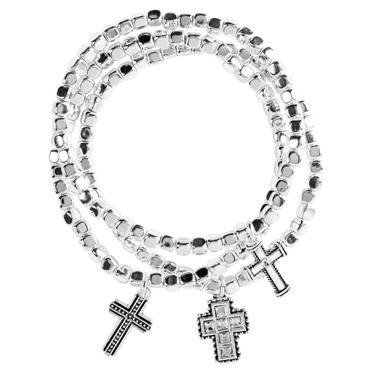 Bracelet Multi Cross Triple Stack