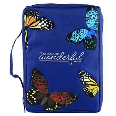 Butterfly Wonderful Canvas Bible Cover, Large