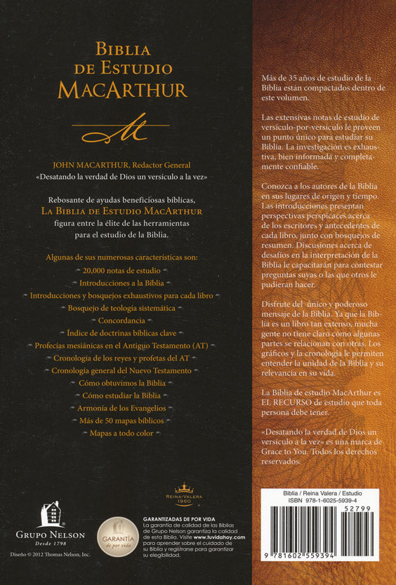 RVR 1960 Biblia De Estudio MacArthur (MacArthur Study Bible)
