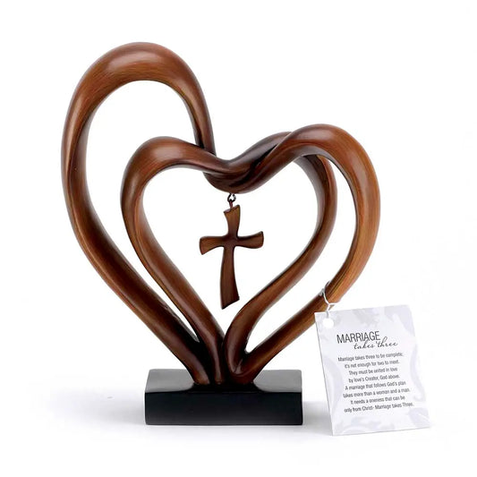 Marriage Takes Three Cross Figurine