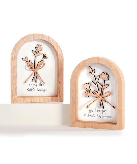 Wood Desk Block w/ Sentiment