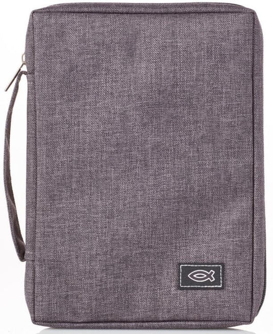 Bible Cover Value Gray Ichthus Patch Medium