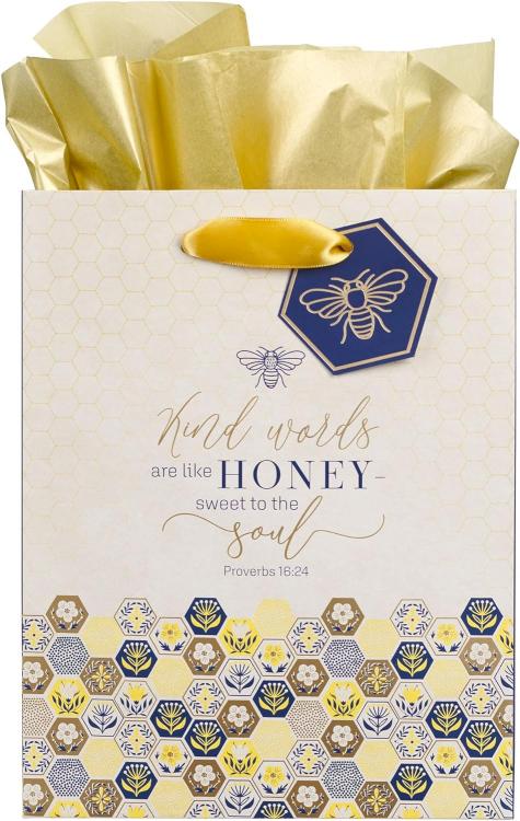 Kind Words are Like Honey Medium Gift Bag - Proverbs 16:24