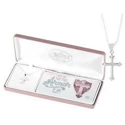Full Armor of God Fleu Cross Women's Necklace, 18" Chain