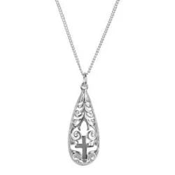NECKLACE TEARDROPS FROM HEAVEN SIL PLT-20CH